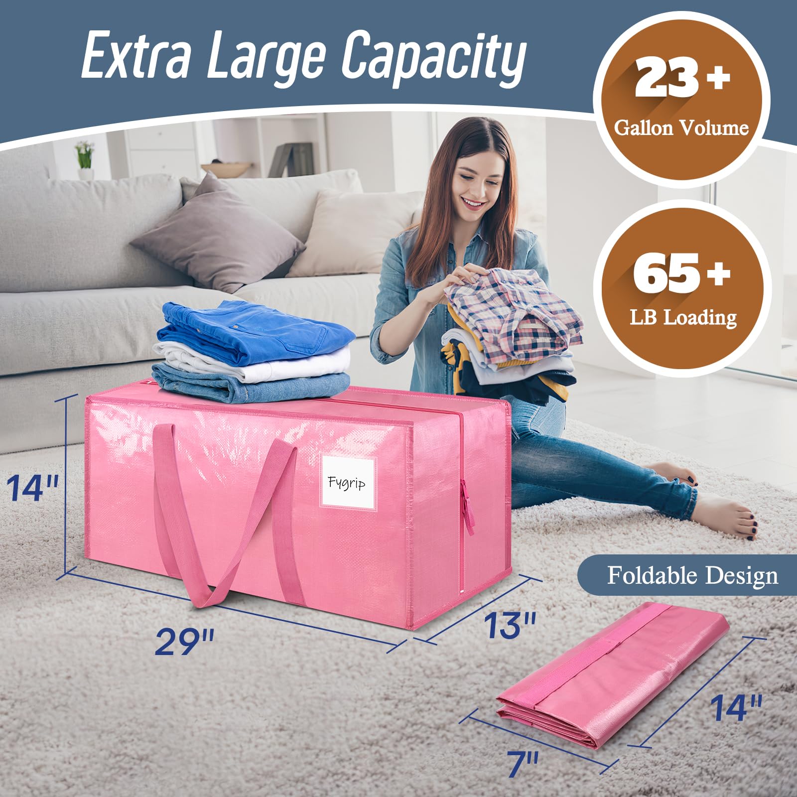 FYGRIP detalle de las asas envolventes con costuras reforzadas para transporte cómodo