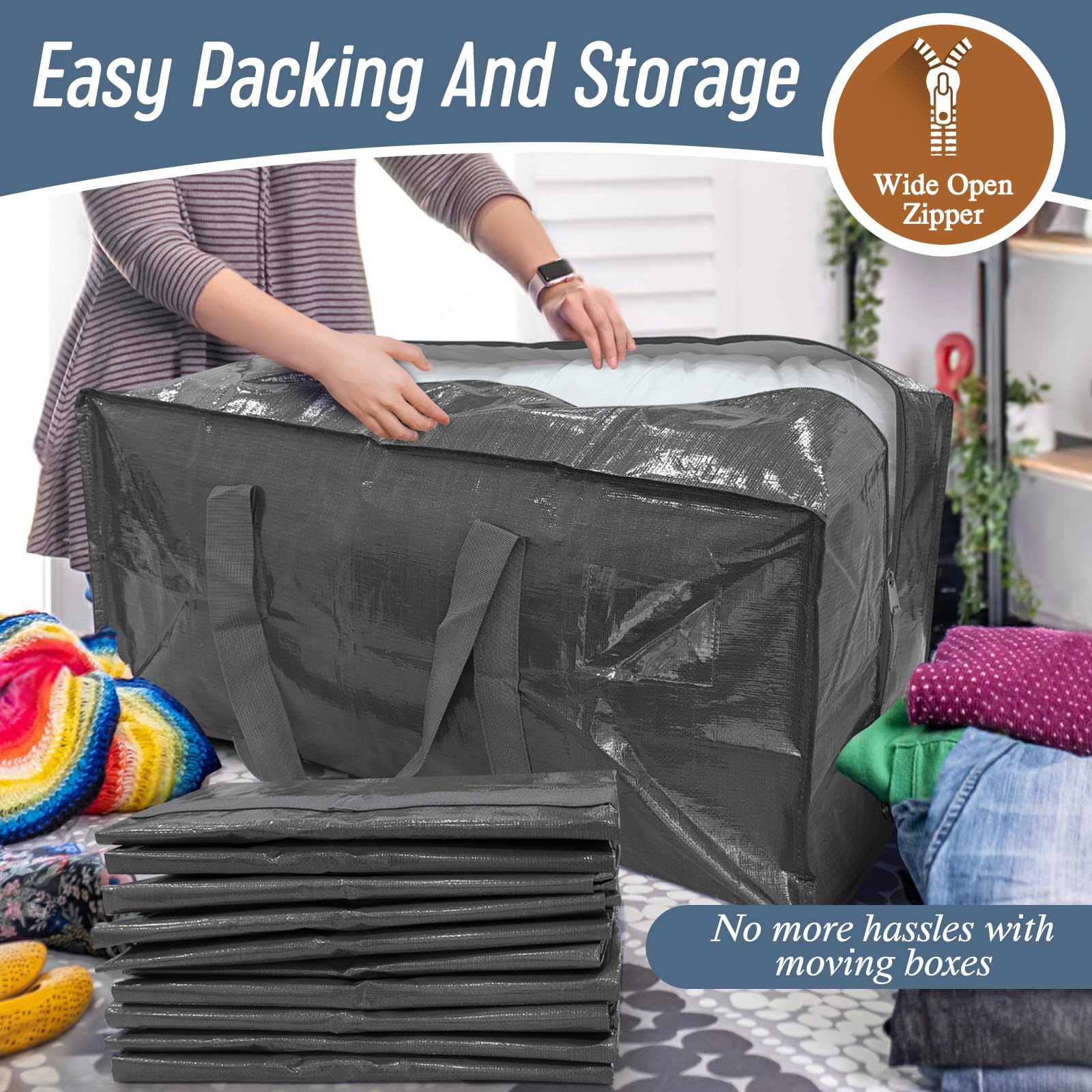 FYGRIP bolsa llena con ropa de cama, ideal para mudanzas y guardado
