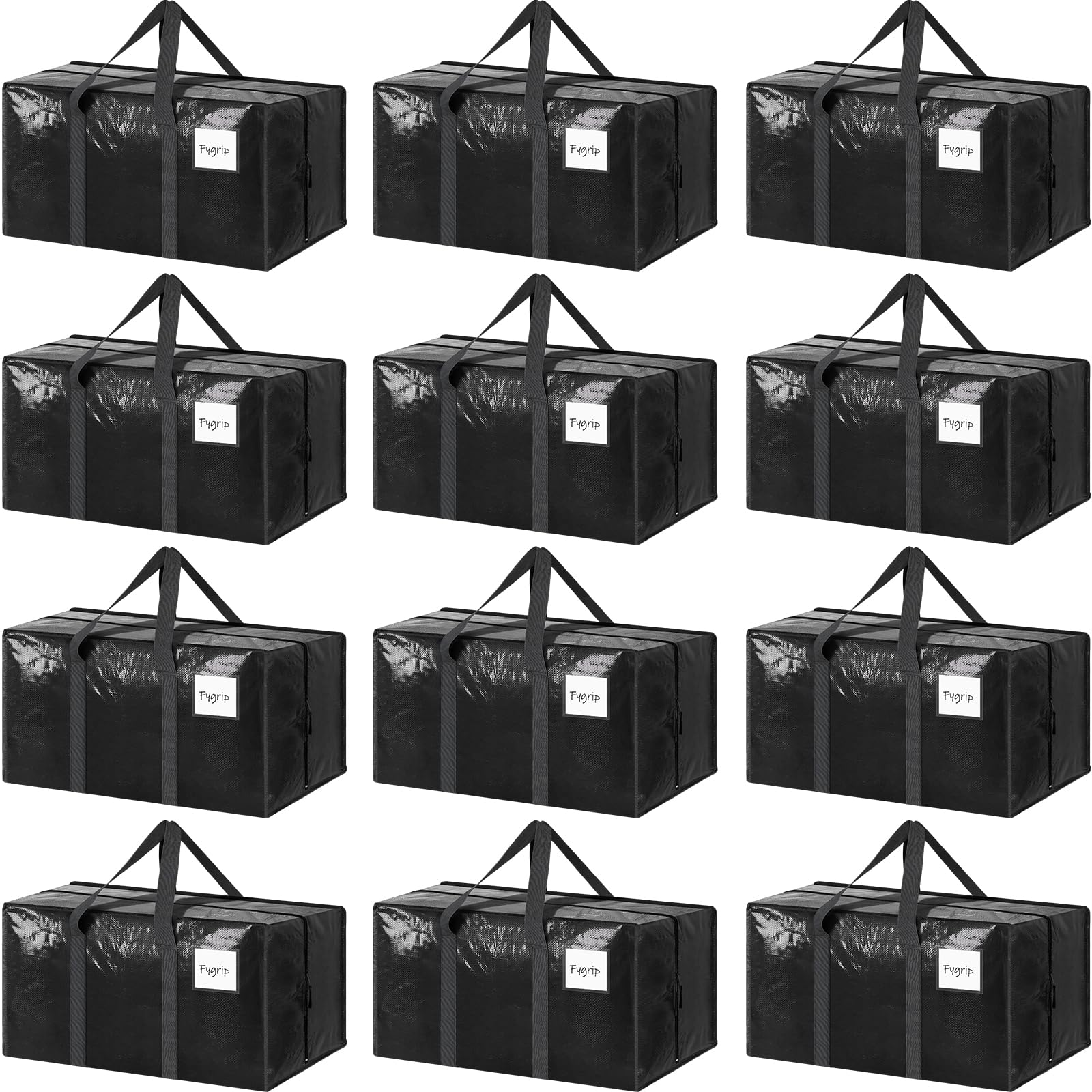 FYGRIP frente del paquete de 12 bolsas mostrando capacidad y color negro