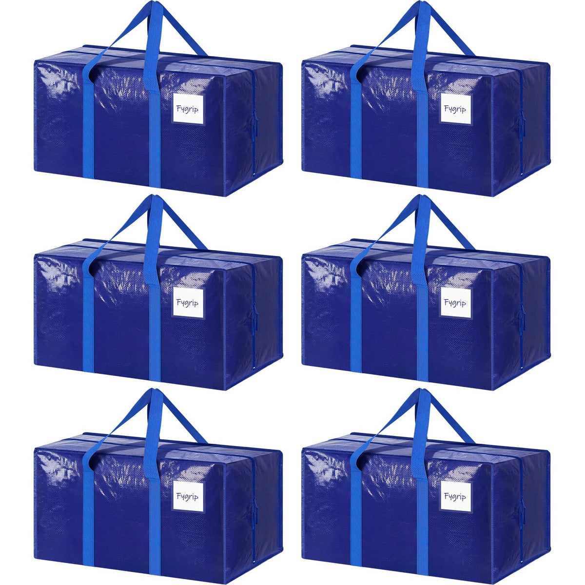 FYGRIP vista frontal del paquete de seis bolsas resistentes, fácil almacenamiento