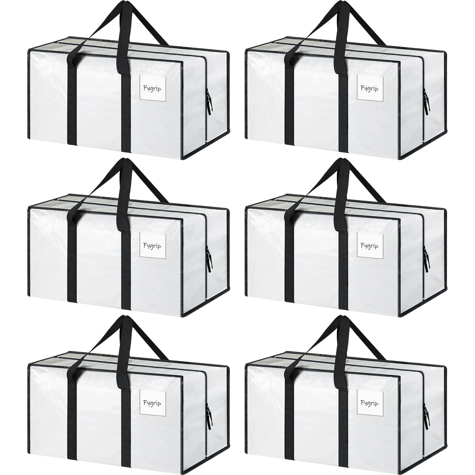 FYGRIP vista frontal del paquete de seis bolsas blancas, gran capacidad
