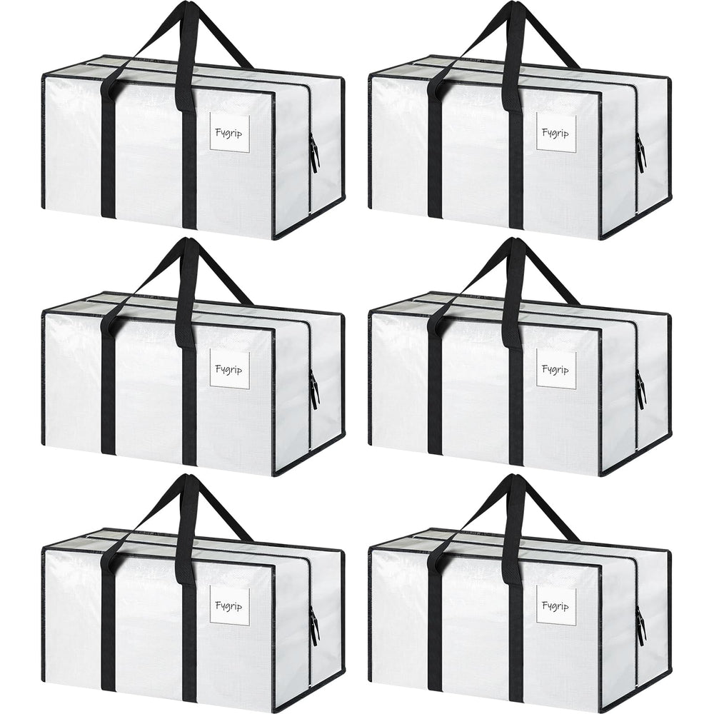 FYGRIP vista frontal del paquete de seis bolsas blancas, gran capacidad