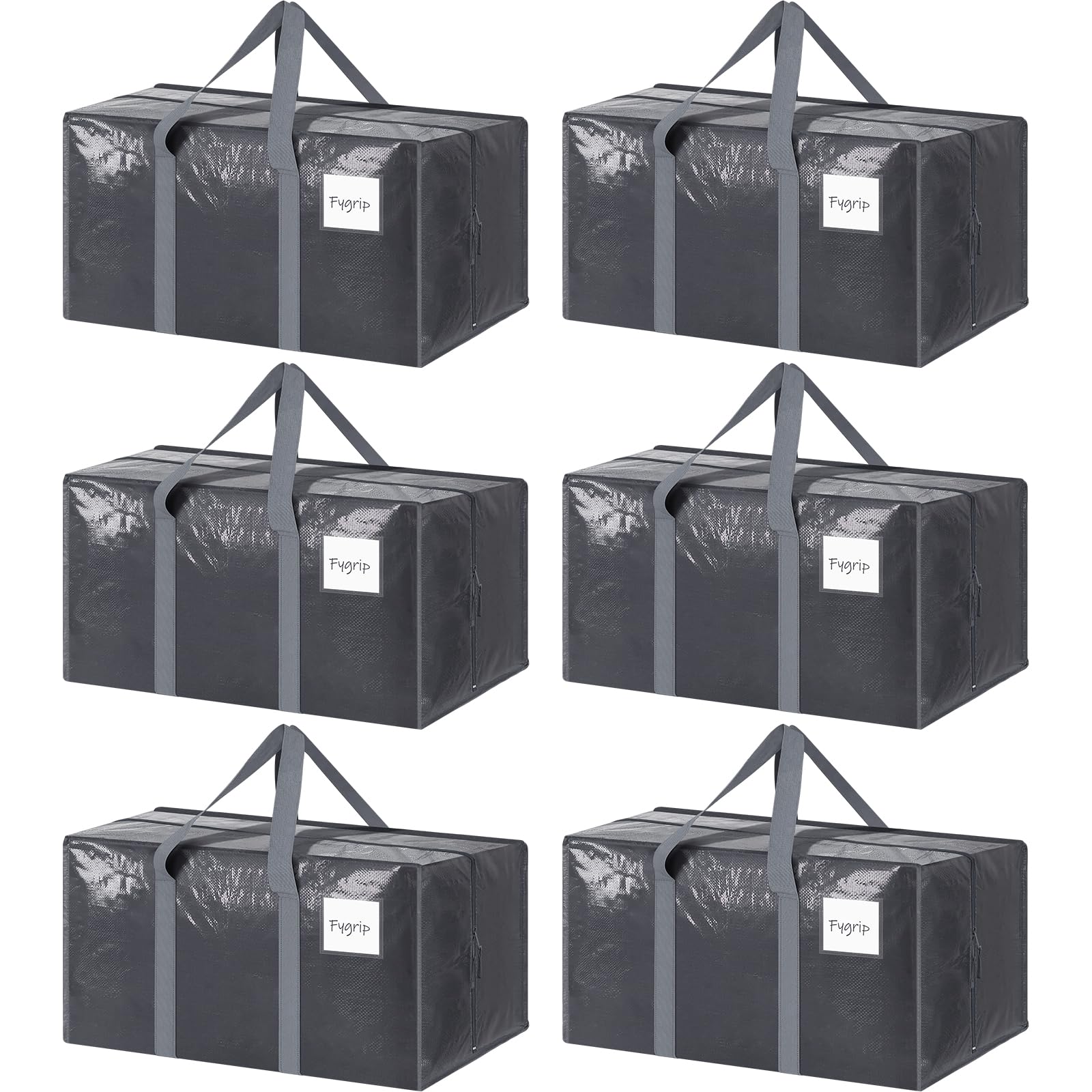 FYGRIP vista frontal del paquete de 6 bolsas grandes, almacenamiento eficiente