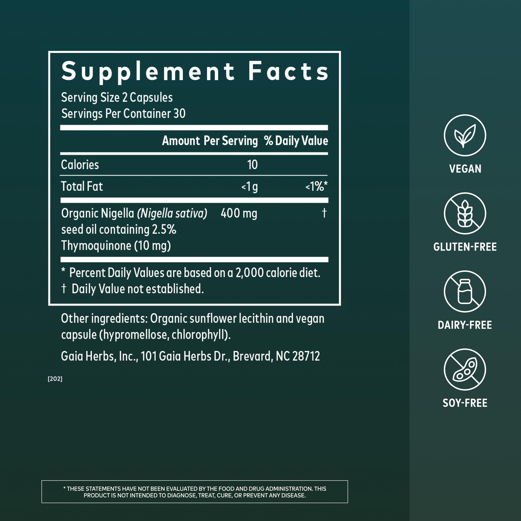 Gaia Herbs cápsulas extendidas para toma vegana y sin sabor fuerte