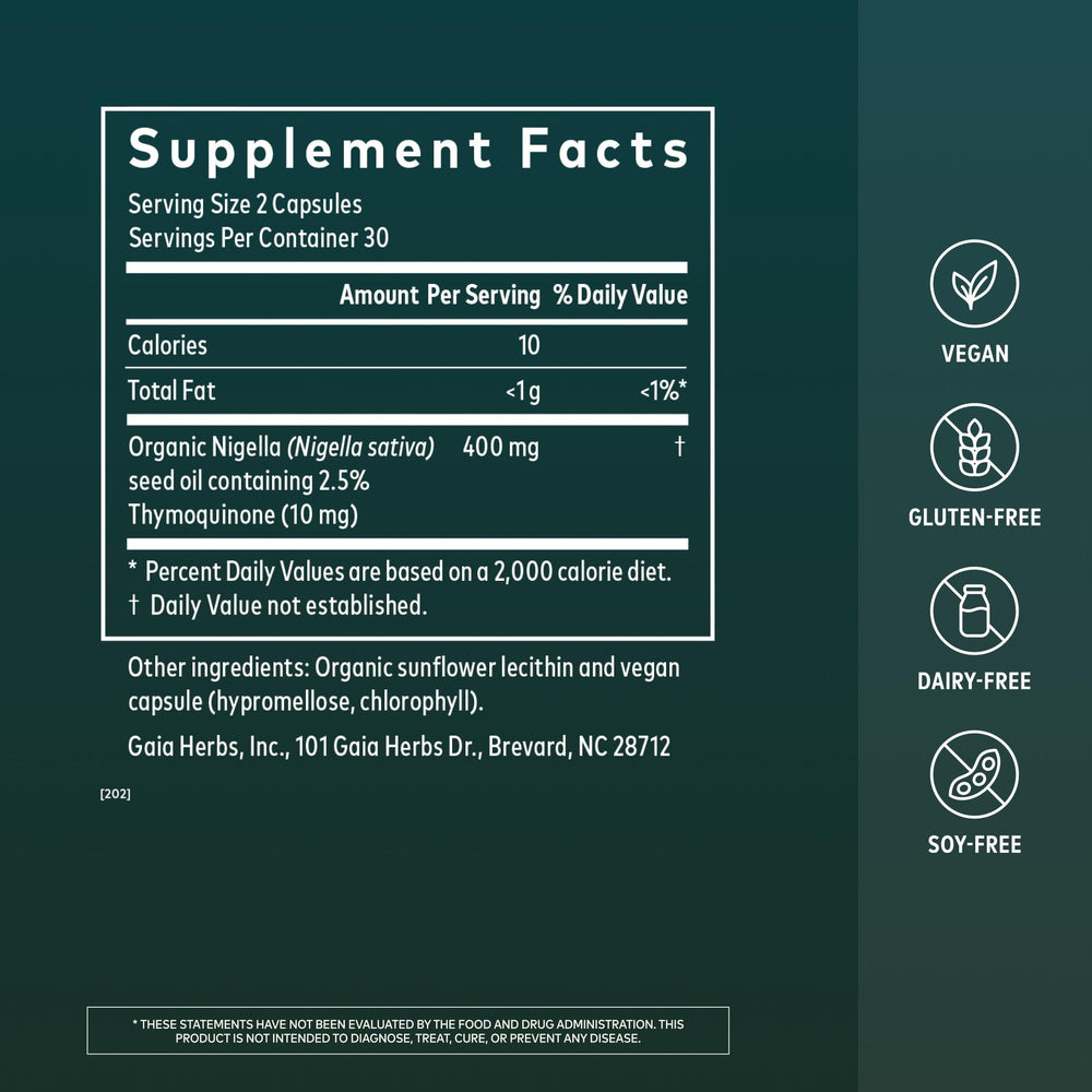 Gaia Herbs cápsulas extendidas para toma vegana y sin sabor fuerte