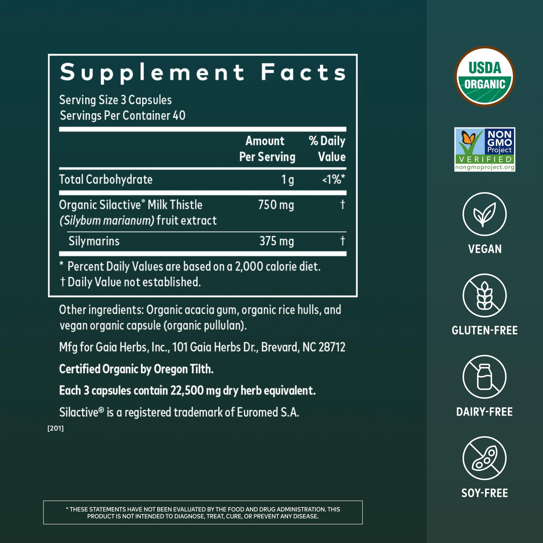 Gaia Herbs textura de las cápsulas veganas para fácil ingestión y pureza