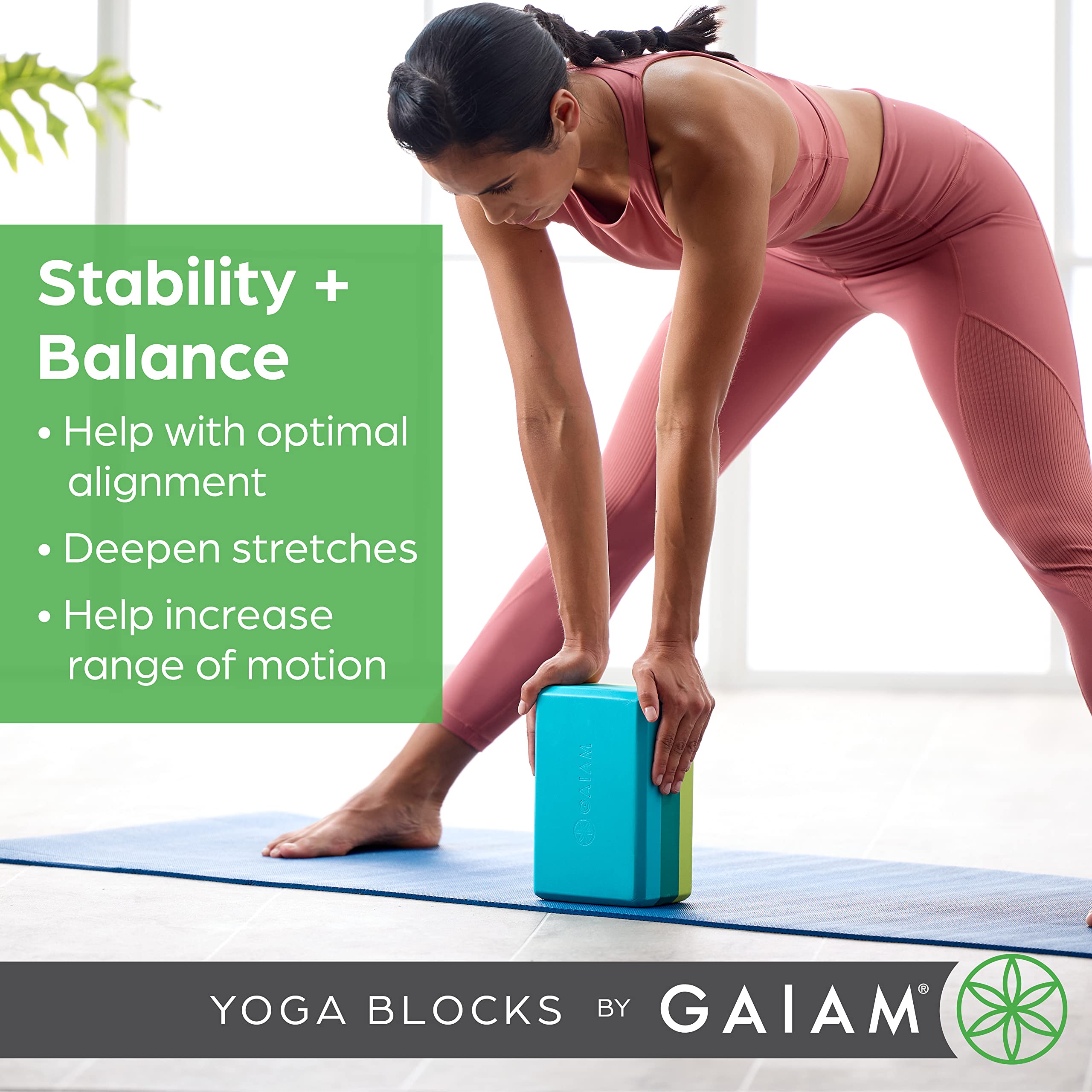 Gaiam bloque textura cerca con superficie antideslizante fiable