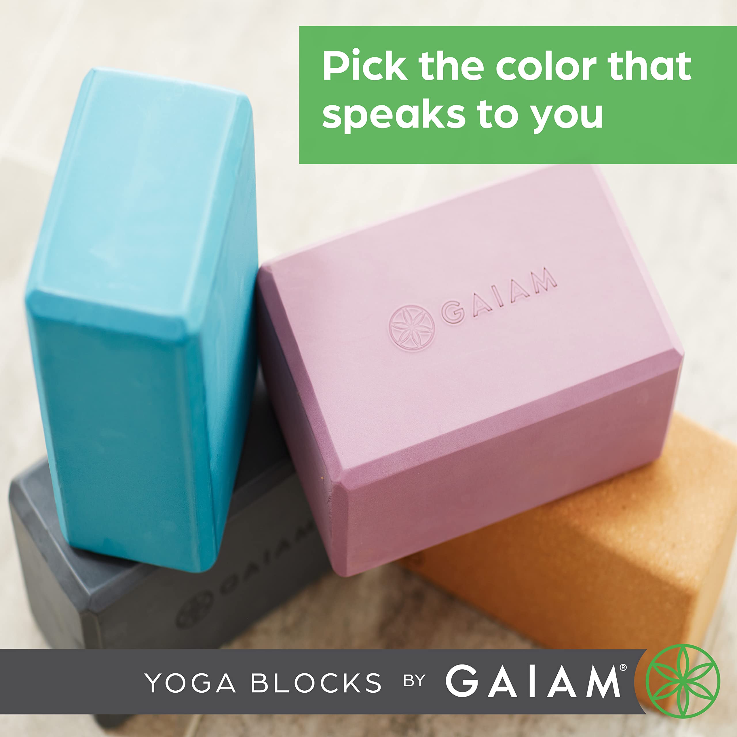 Gaiam bloque en uso bajo manos mejorando alineación segura
