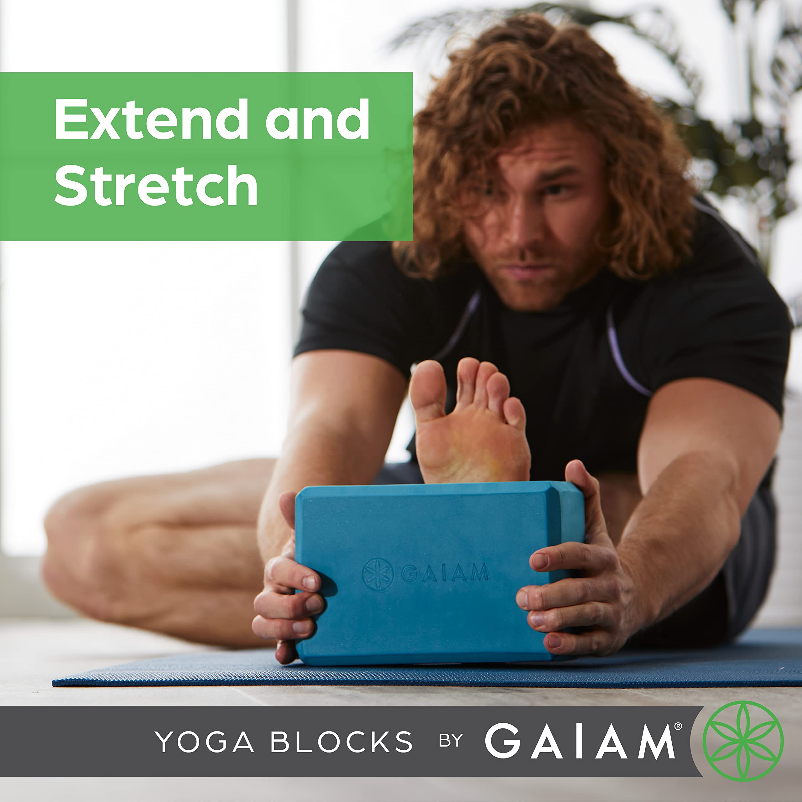 Gaiam bloques en escenario lifestyle fomentando práctica regular