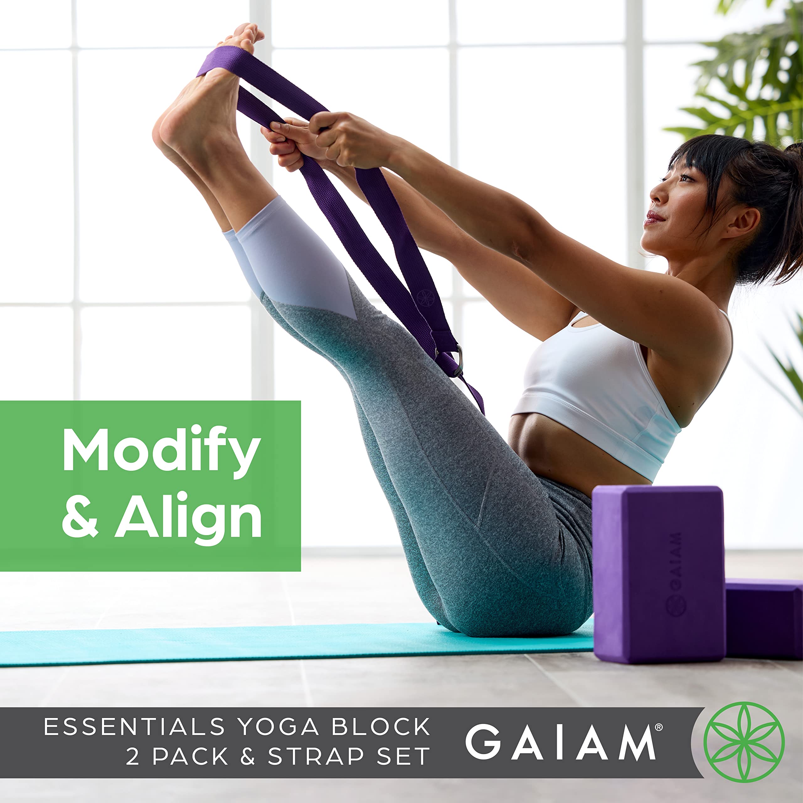 Gaiam etiqueta con dimensiones y cuidado para información clara
