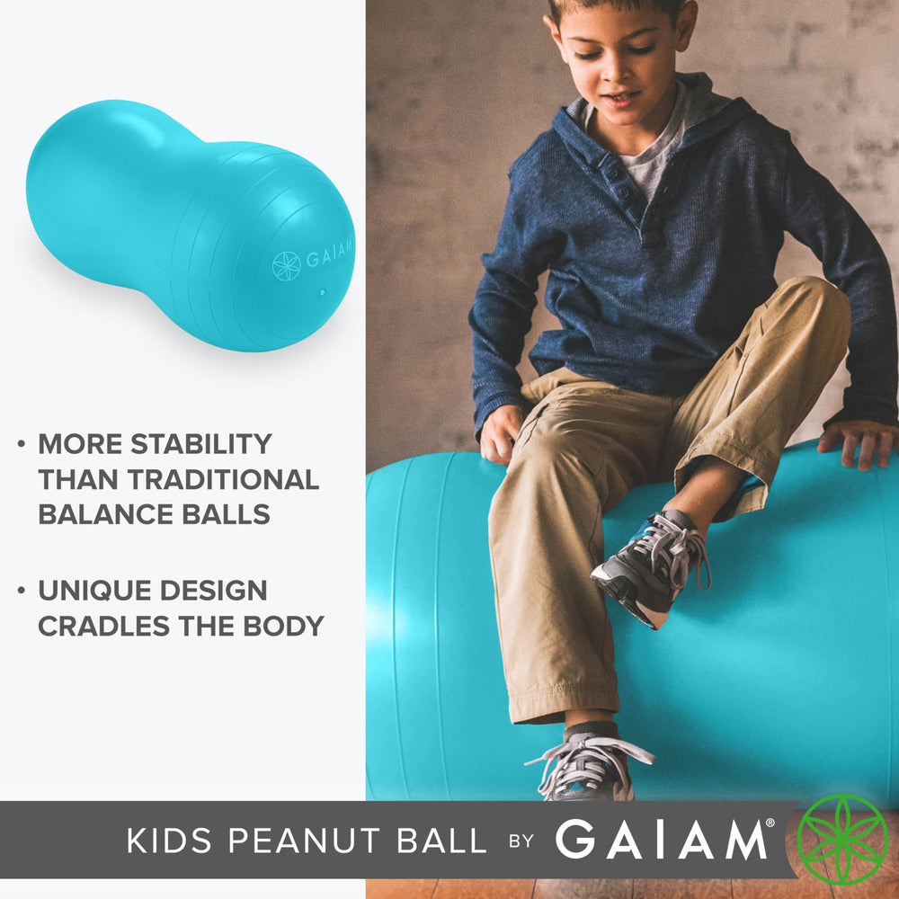 Gaiam etiqueta del producto y la bomba de inflado incluida para uso rápido