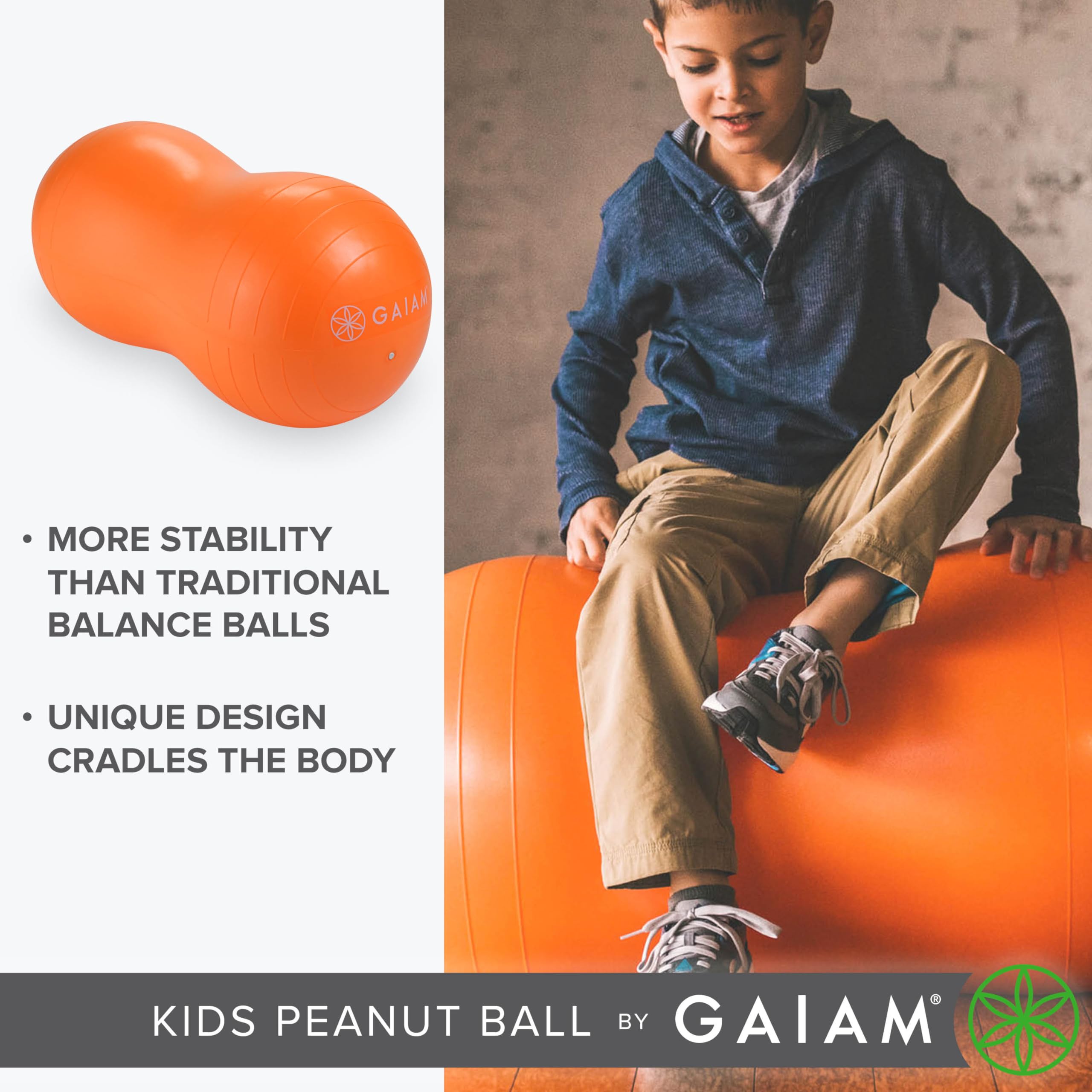 Gaiam peanut en aula ambiente fomentando movimiento controlado