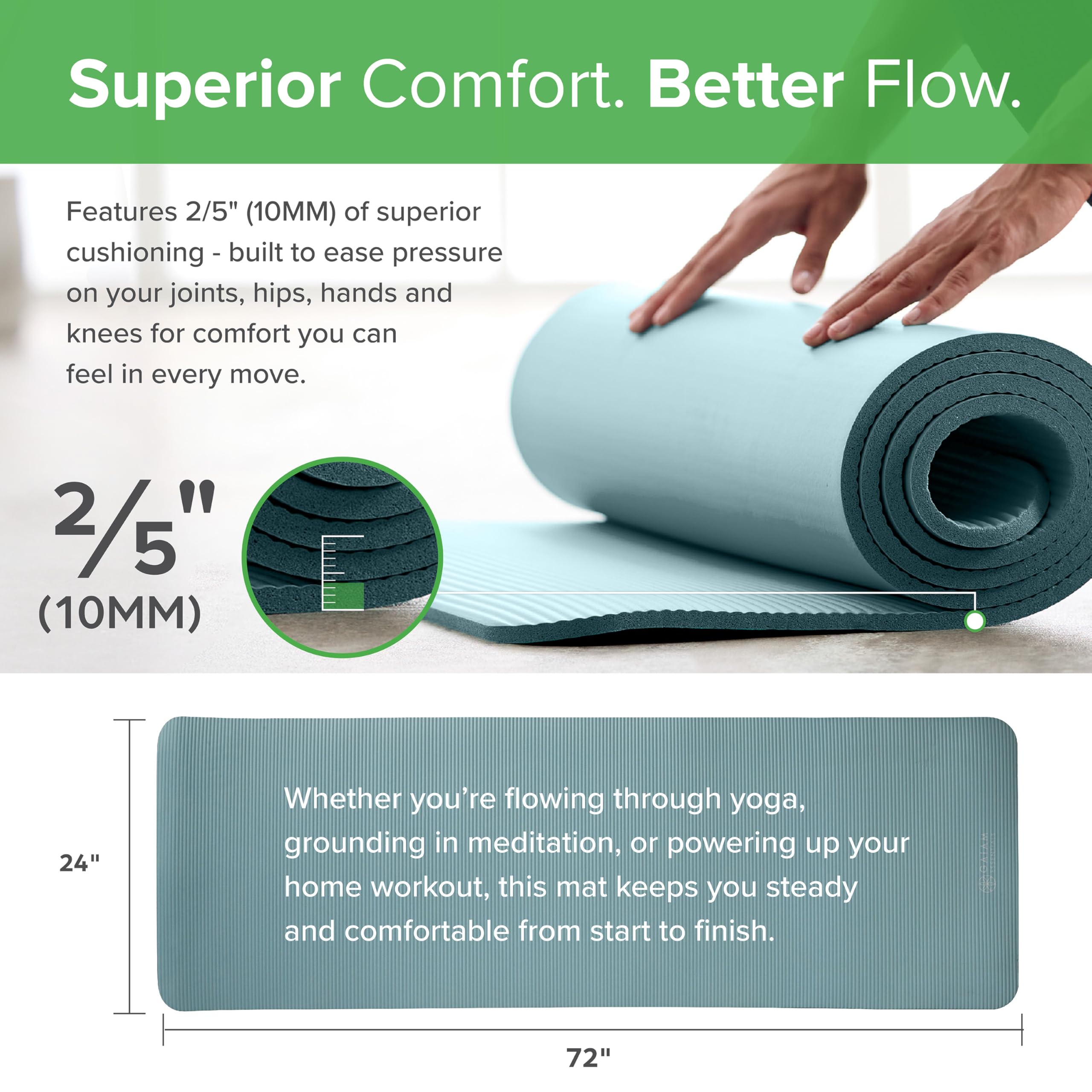 Gaiam close-up textured foam surface offering improved traction