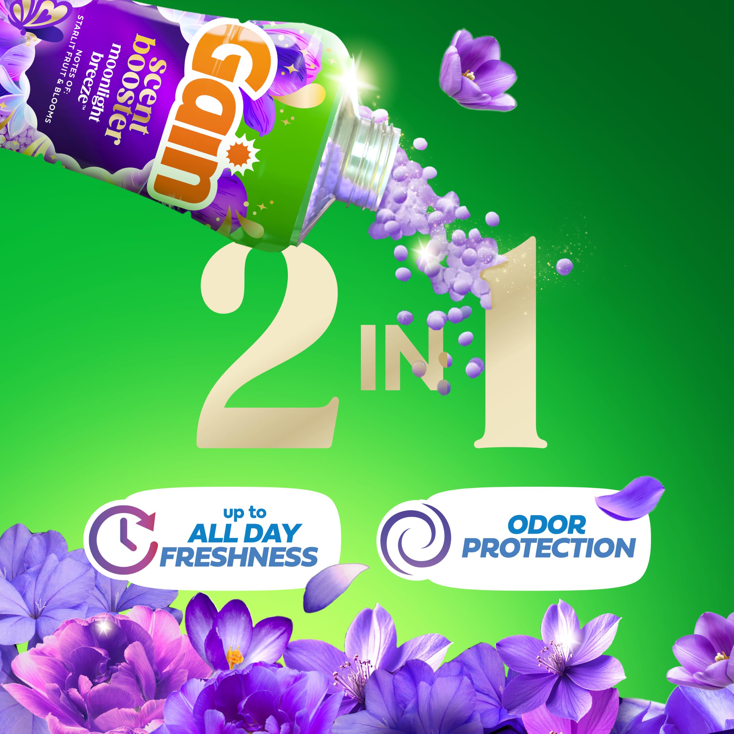 Botella Gain 24 oz con etiqueta Moonlight Breeze destacando fragancia duradera
