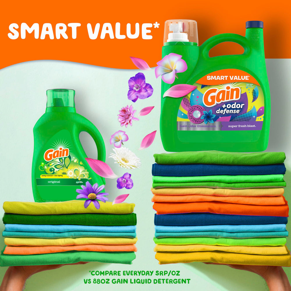 Gain detergente en uso dentro de lavadora para eliminación de olores