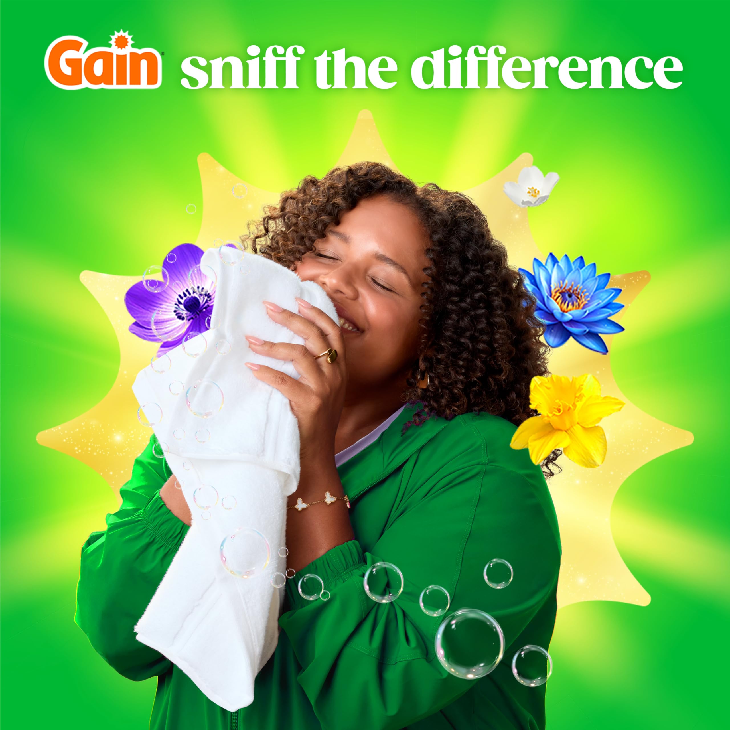 Gain Flings notas de aroma acuático y floral que sugieren fragancia duradera