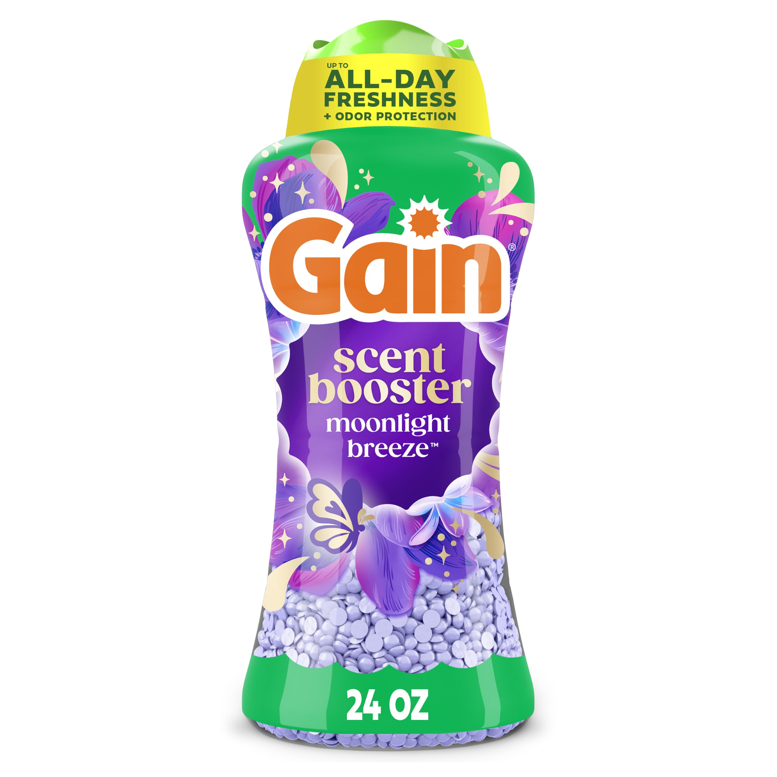 Gain Moonlight Breeze vista frontal del envase mostrando la marca y tamaño 24 oz