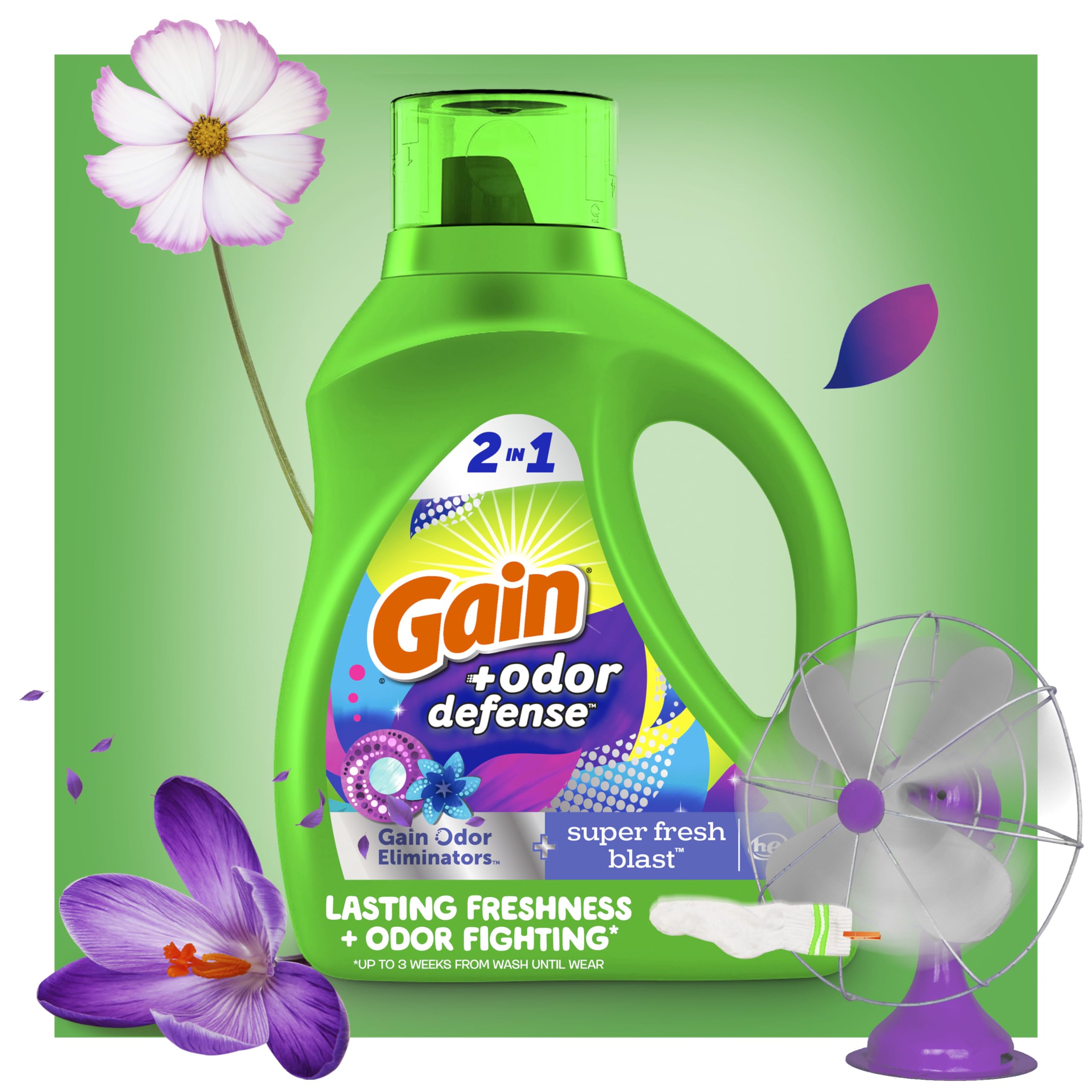 Gain marcas de dosificación en la tapa para uso preciso
