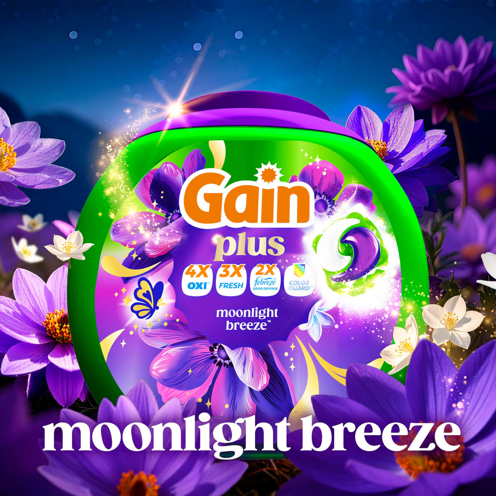 Gain etiqueta con ingredientes y beneficios para colores y olor