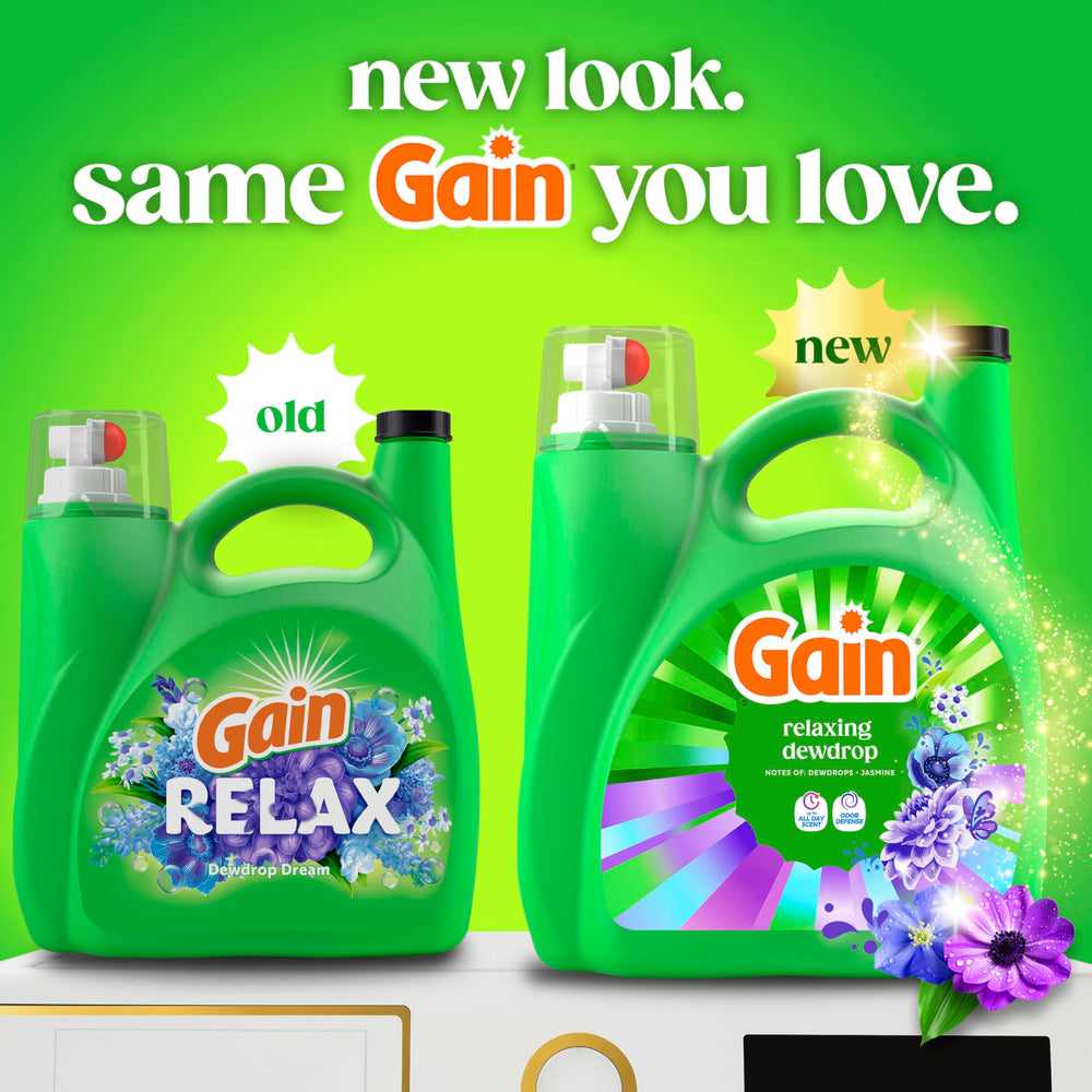 Gain etiqueta con ingredientes clave y beneficio de Odor Defense