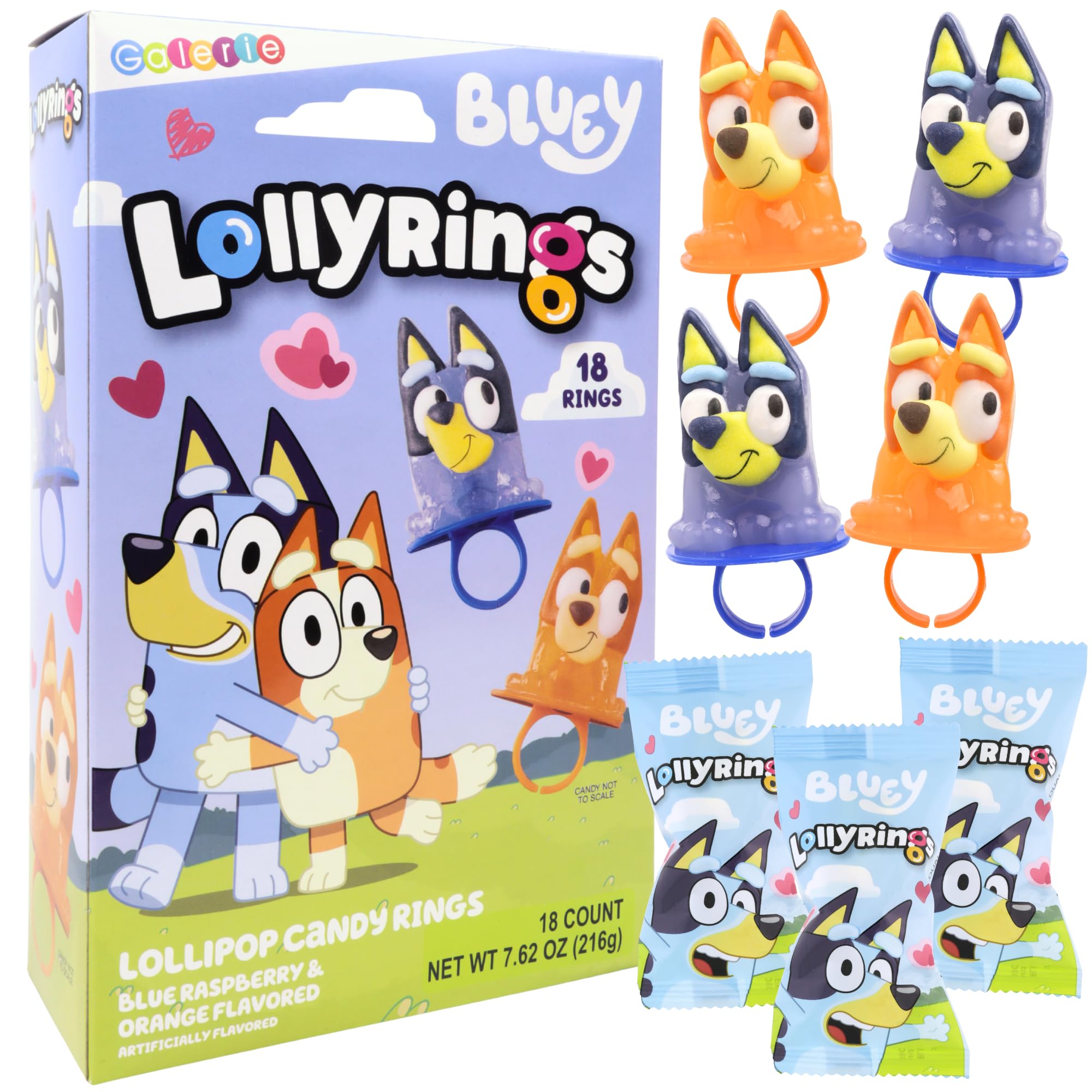 Galerie Bluey anillo frente mostrando diseño y colores vibrantes