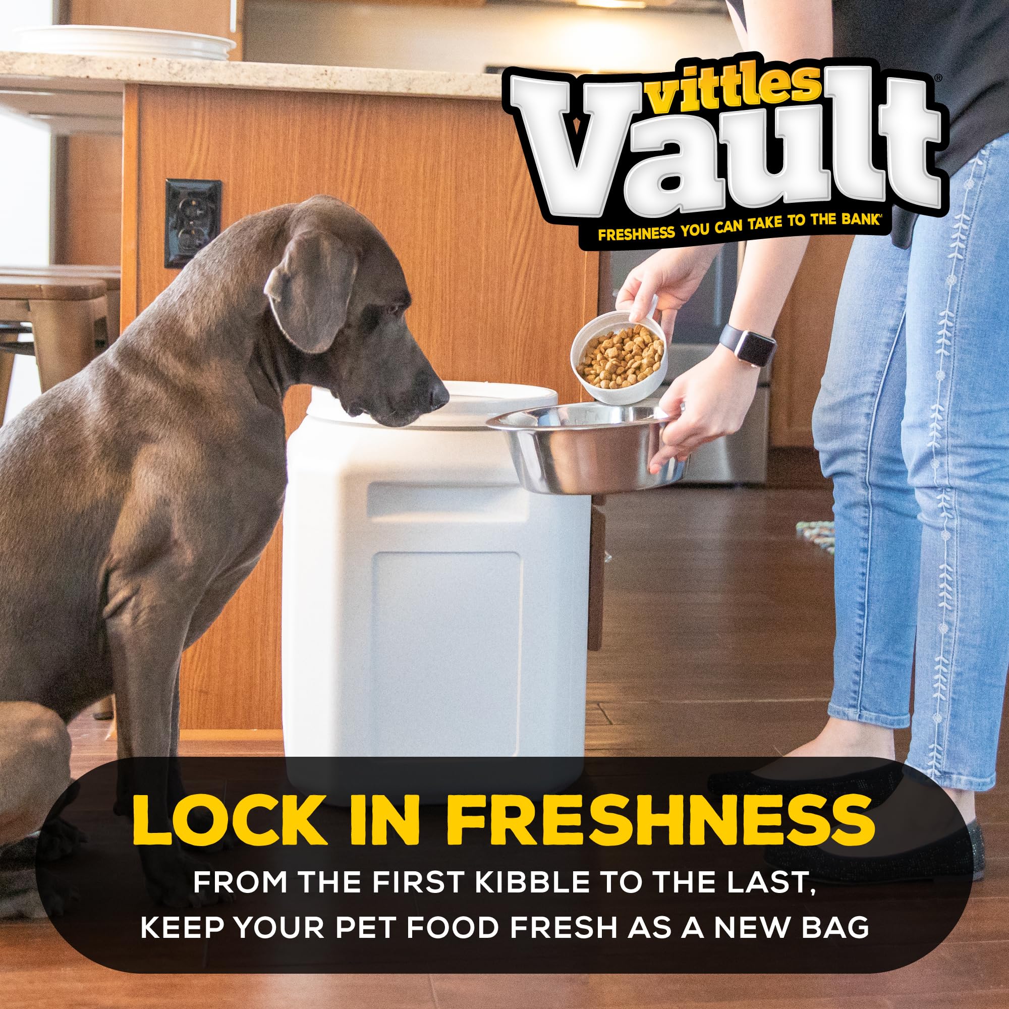 Gamma2 Vittles Vault detalle de la tapa con cierre hermético beneficioso