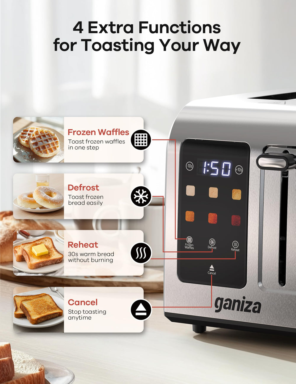 Ganiza en cocina compacta mostrando ahorro de espacio funcional