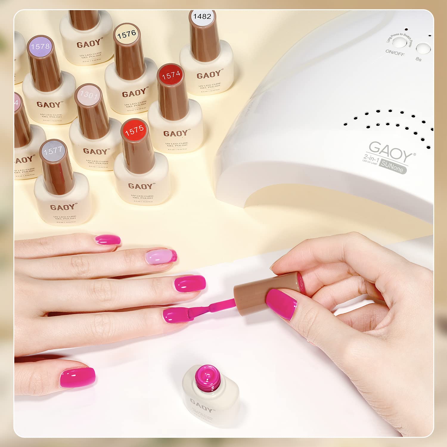 GAOY set en ambiente de manicura doméstica, versatilidad para uso diario