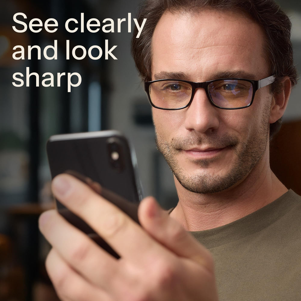 Gaoye hombre usando gafas leyendo en portátil para trabajo prolongado