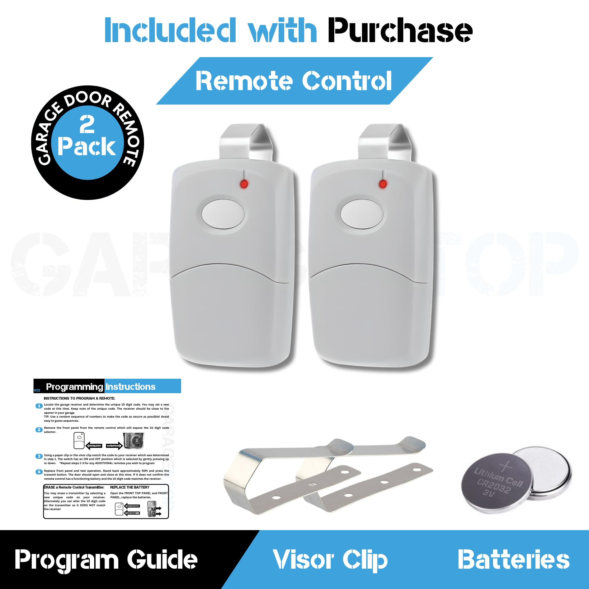 GARAGE STOP clip parasol incluido sujeta el mando para fácil acceso