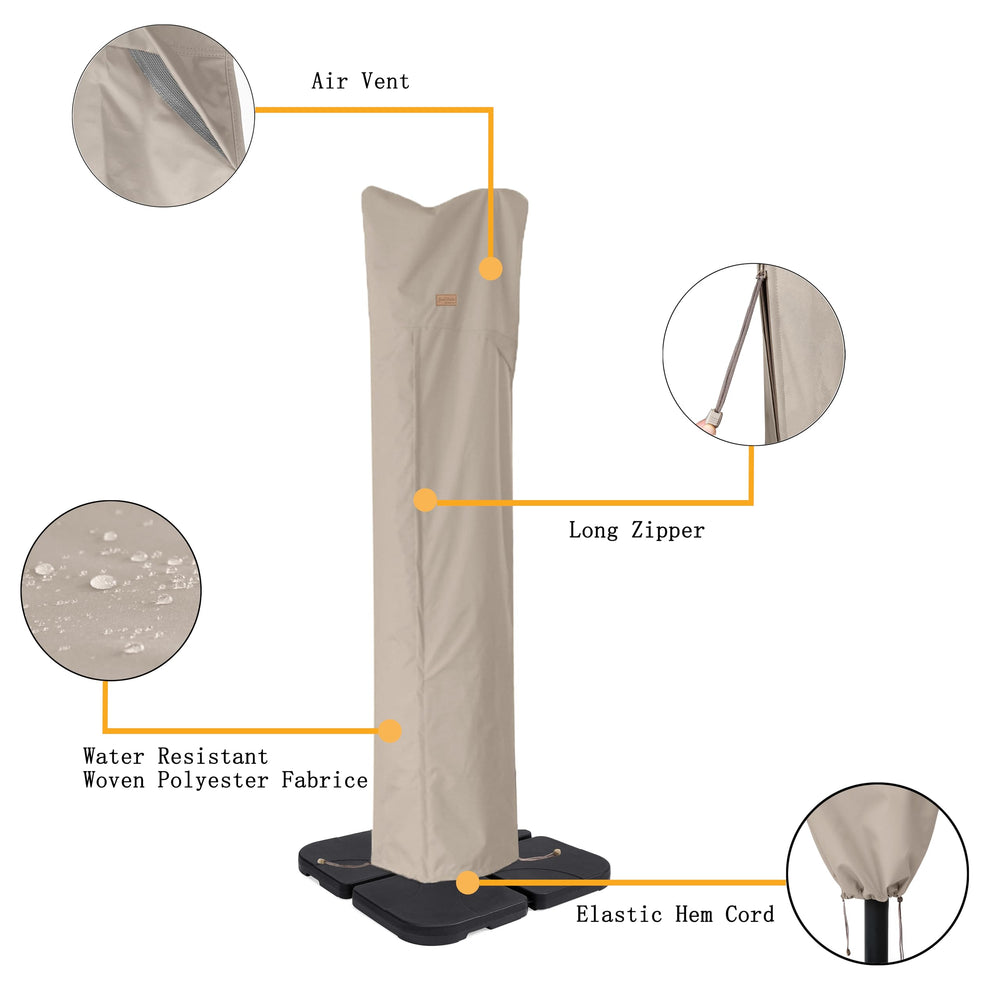 Garden Balsam drawstring and cord lock detail securing cover against wind