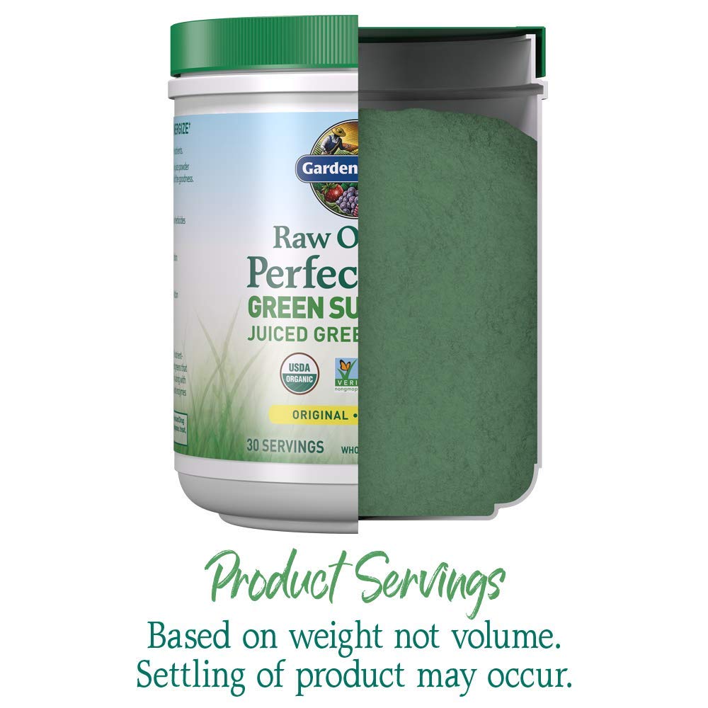 Garden of Life vaso con batido verde listo para beber, práctico y energético