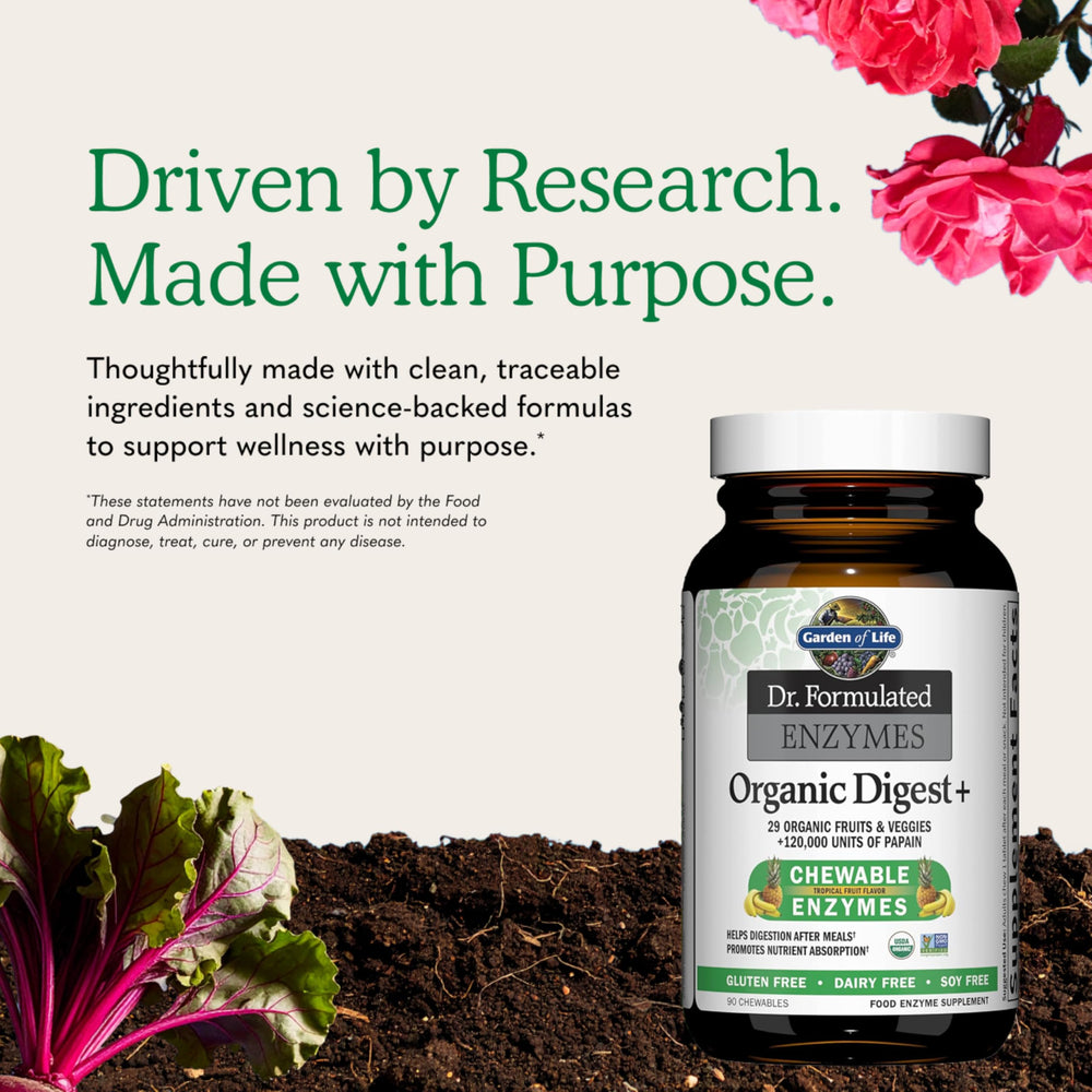 Garden of Life etiqueta con certificaciones Vegan y NSF Gluten-Free, confianza clara