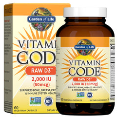 Garden of Life frasco frontal del producto mostrando la etiqueta clara y beneficios