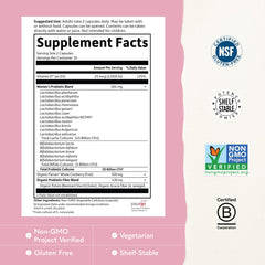 Garden of Life mezcla de probióticos y etiqueta de ingredientes activa
