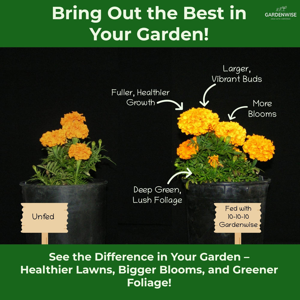 GARDENWISE etiqueta con instrucciones claras para dosificación segura
