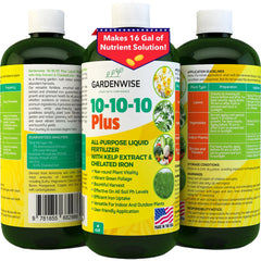 GARDENWISE frente del envase mostrando diseño y volumen de 8 oz, fácil identificación