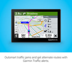 Garmin montado en parabrisas mostrando navegación en tiempo real