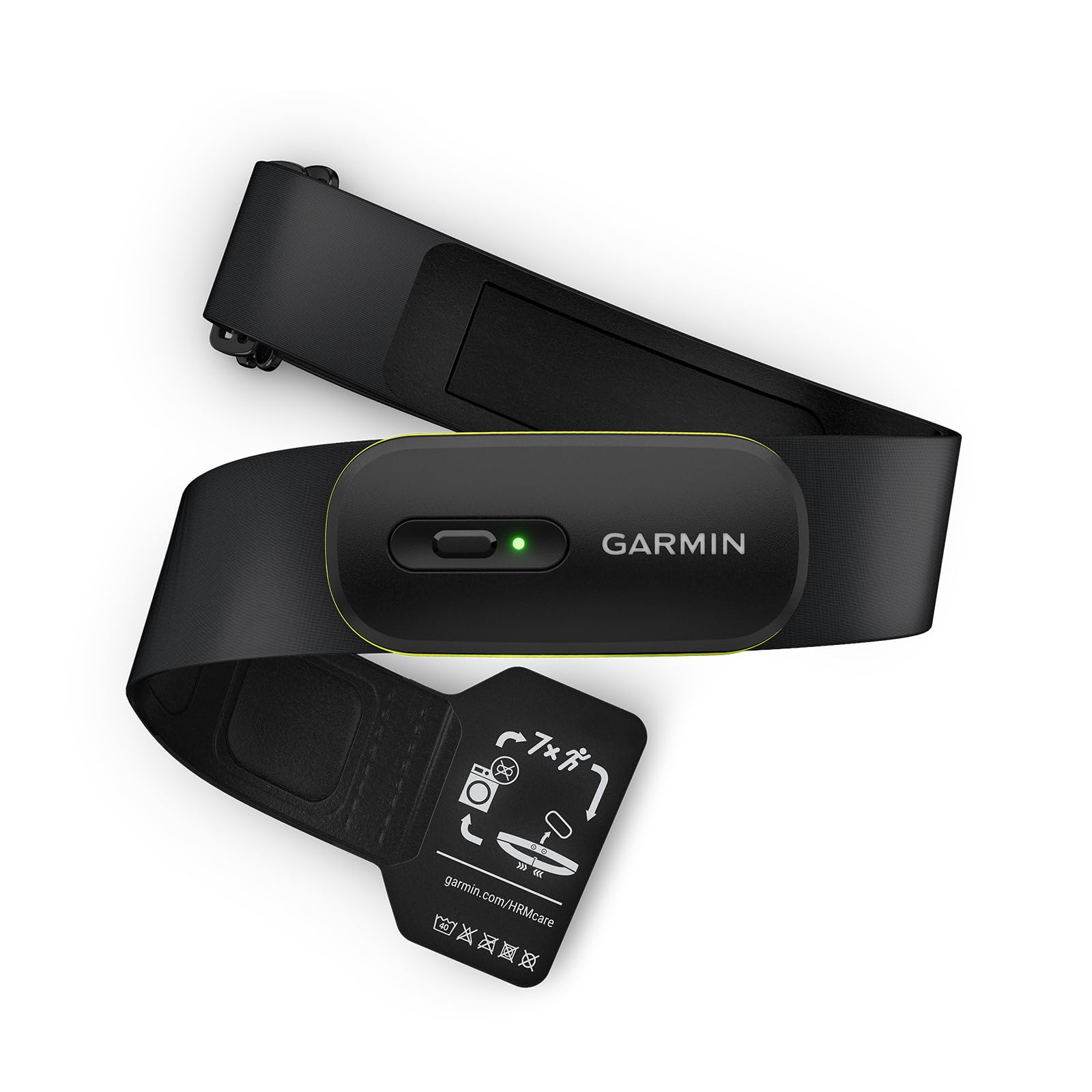 Garmin HRM 600 vista frontal del módulo mostrando sus conexiones y precisión