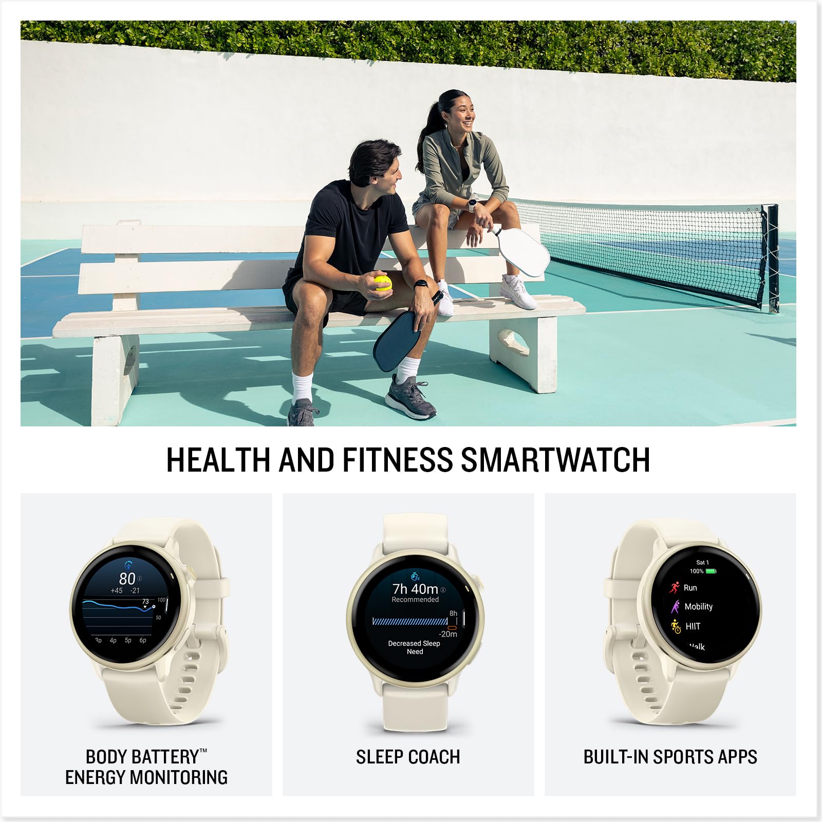 Garmin vívoactive 6 perfil lateral con correa cómodo para uso diario
