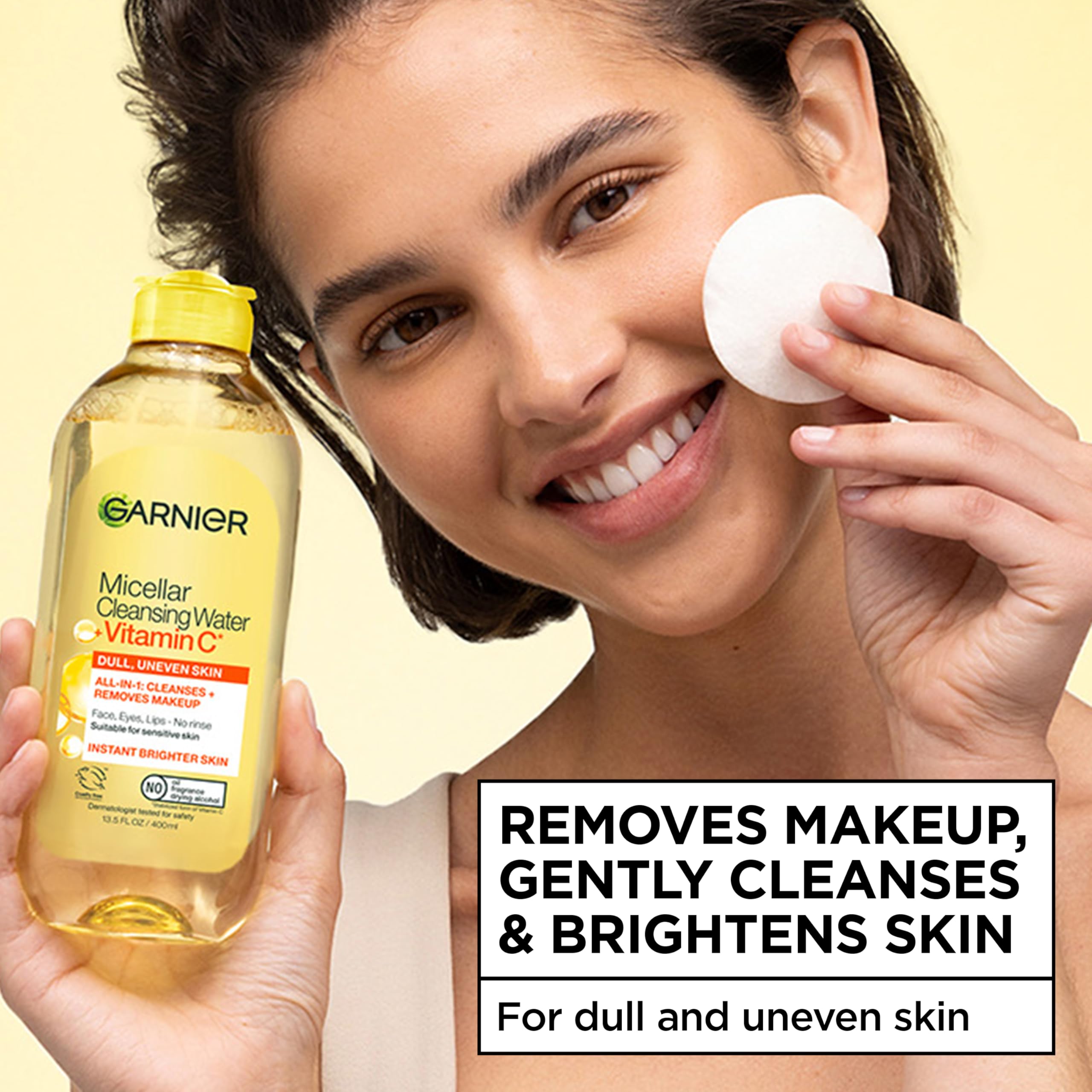 Garnier detalle de etiqueta con vitamina C beneficios visibles