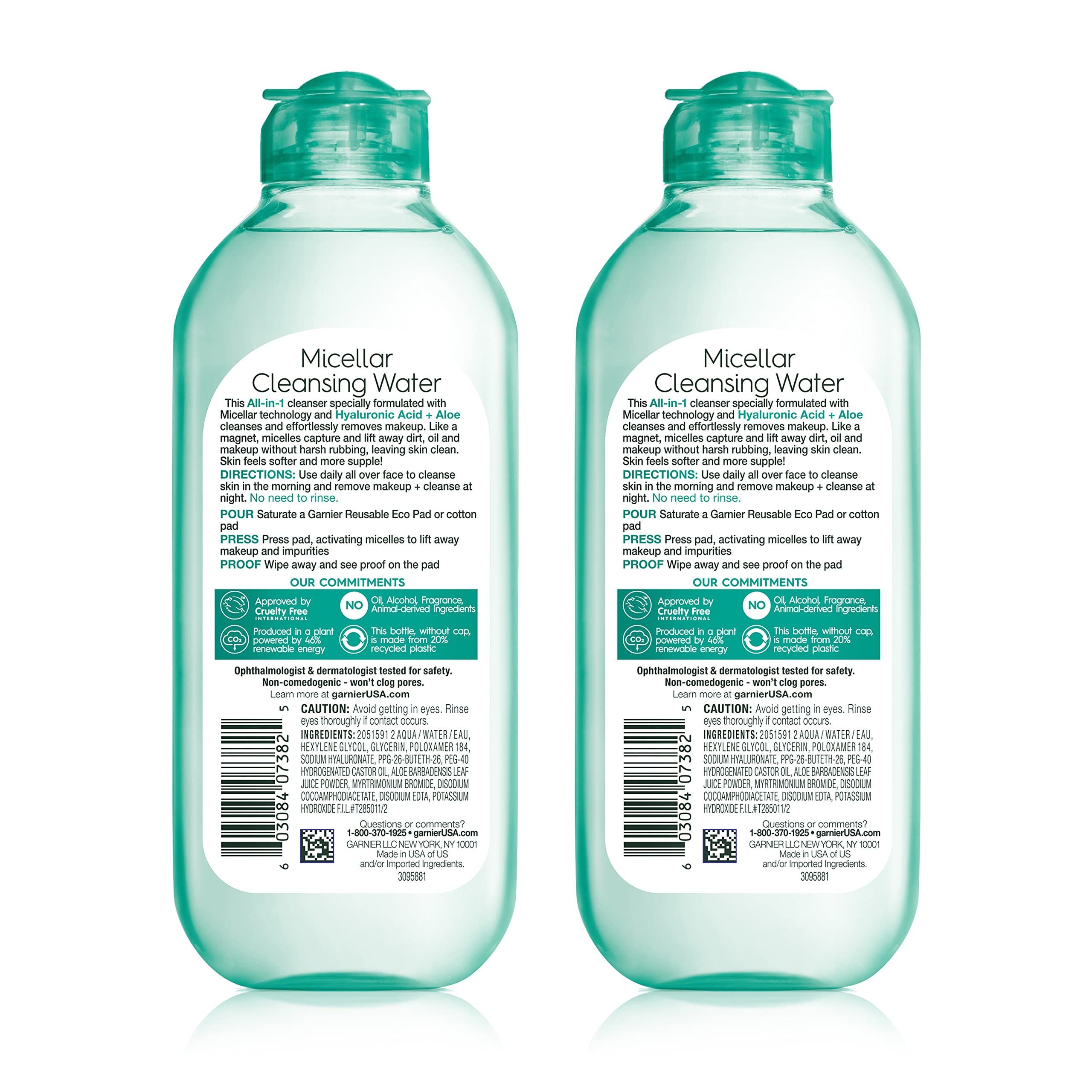 Garnier textura acuosa en gota mostrando hidratación ligera y absorción rápida