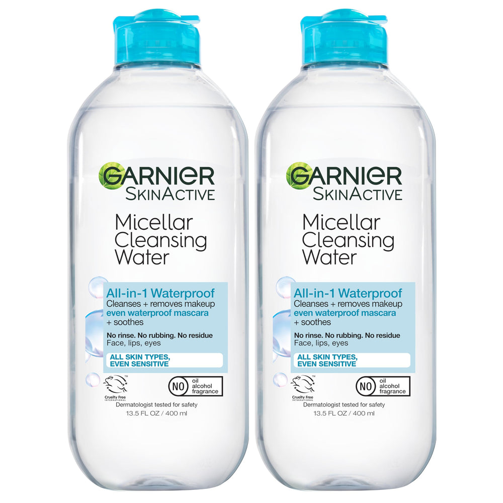 Garnier botella frontal 400 ml mostrando diseño y beneficio limpieza eficaz