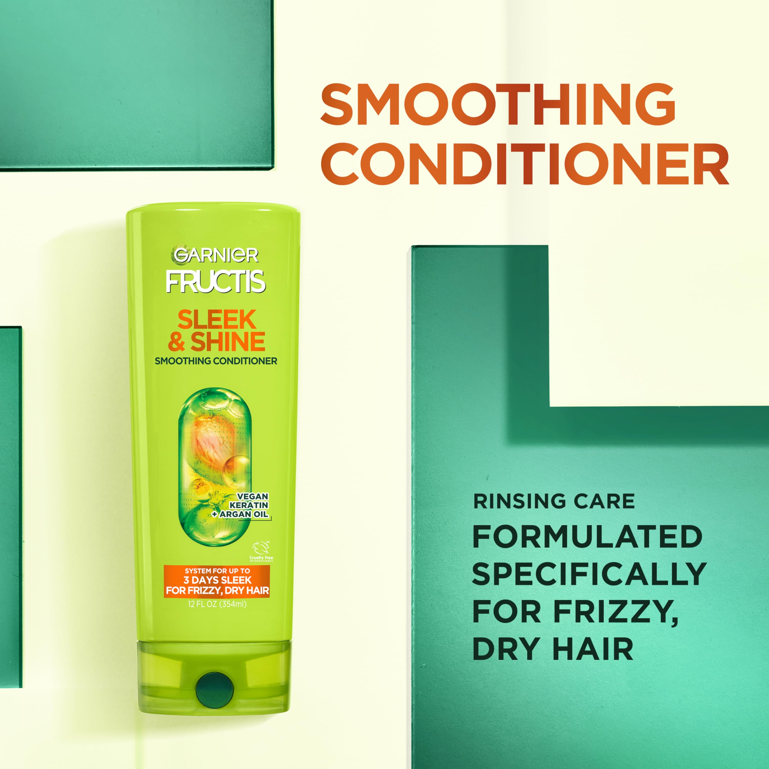 Garnier Fructis etiqueta con keratina vegetal y aceite de argán
