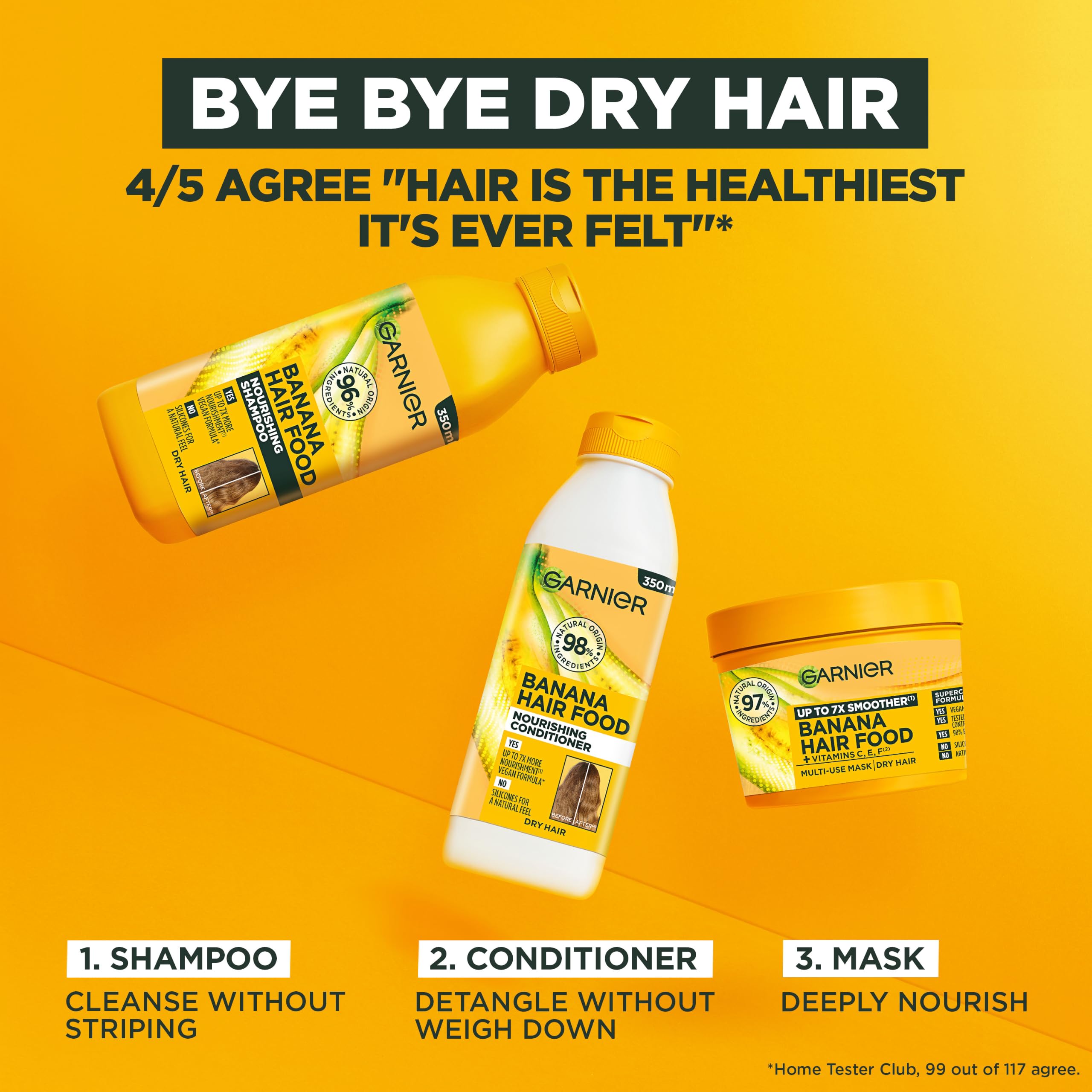 Garnier producto junto a una regla para escala, tamaño 390 ml claro y práctico