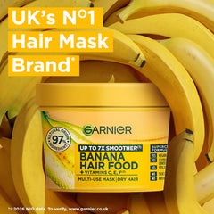 Garnier textura cremosa de Hair Food Banana mostrando consistencia fundente y absorción