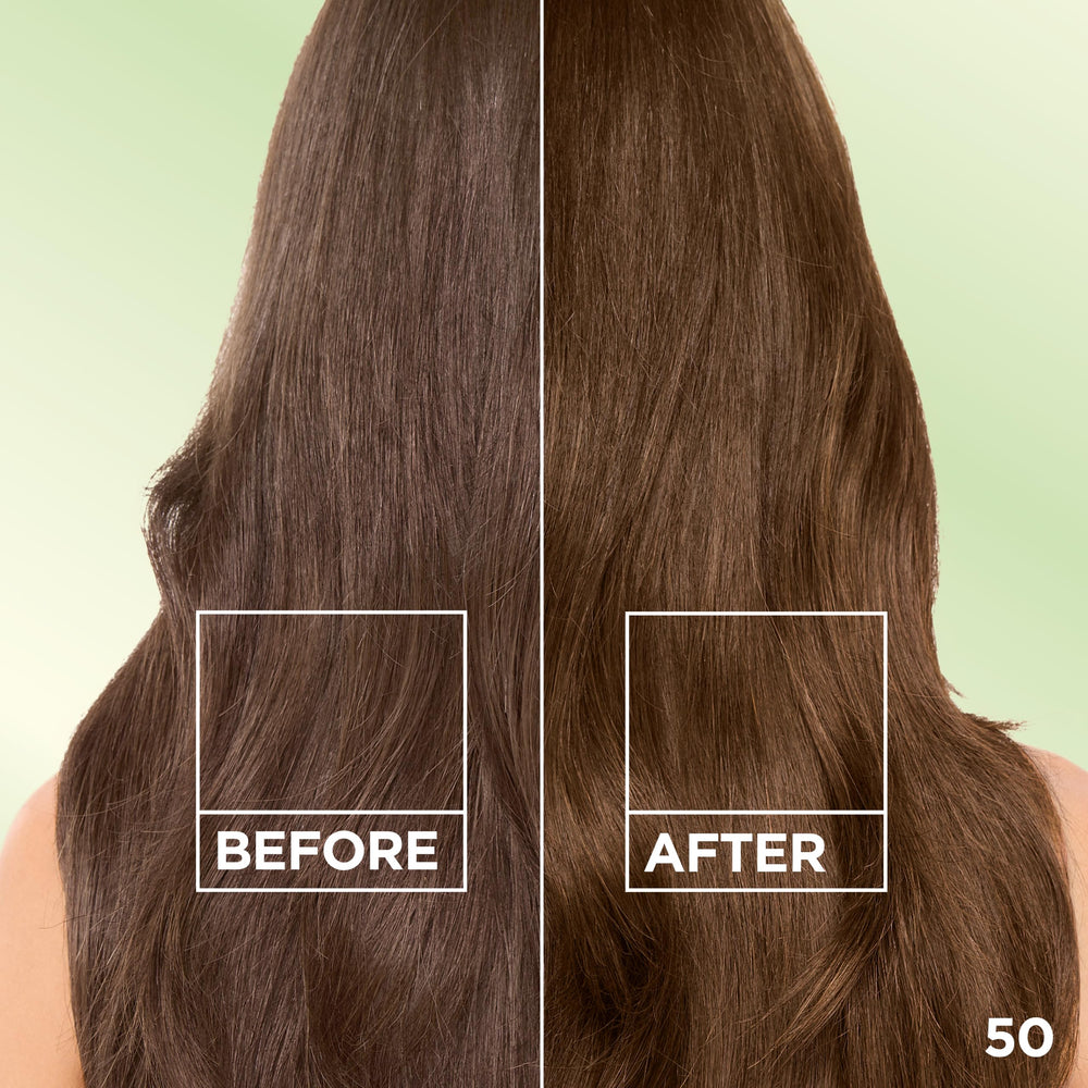 Garnier aplicación en cabello seco mostrando cobertura de raíces y proceso de teñido efectivo