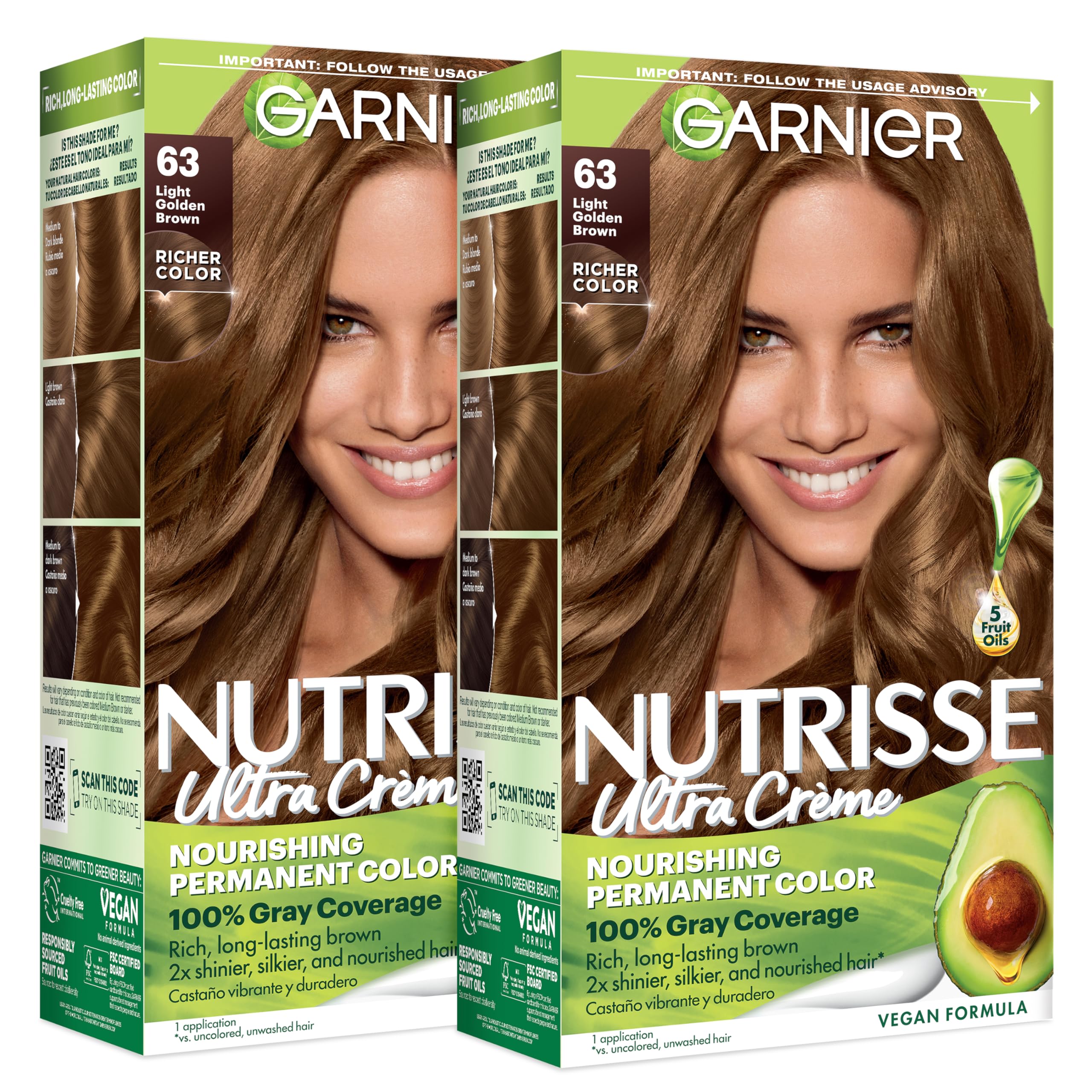 Garnier Nutrisse frente del empaque mostrando tono y beneficio nutritivo