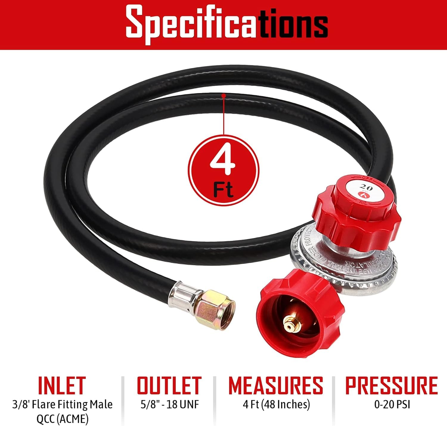 Gas One 2109-RED perilla roja de ajuste que facilita controlar la presión