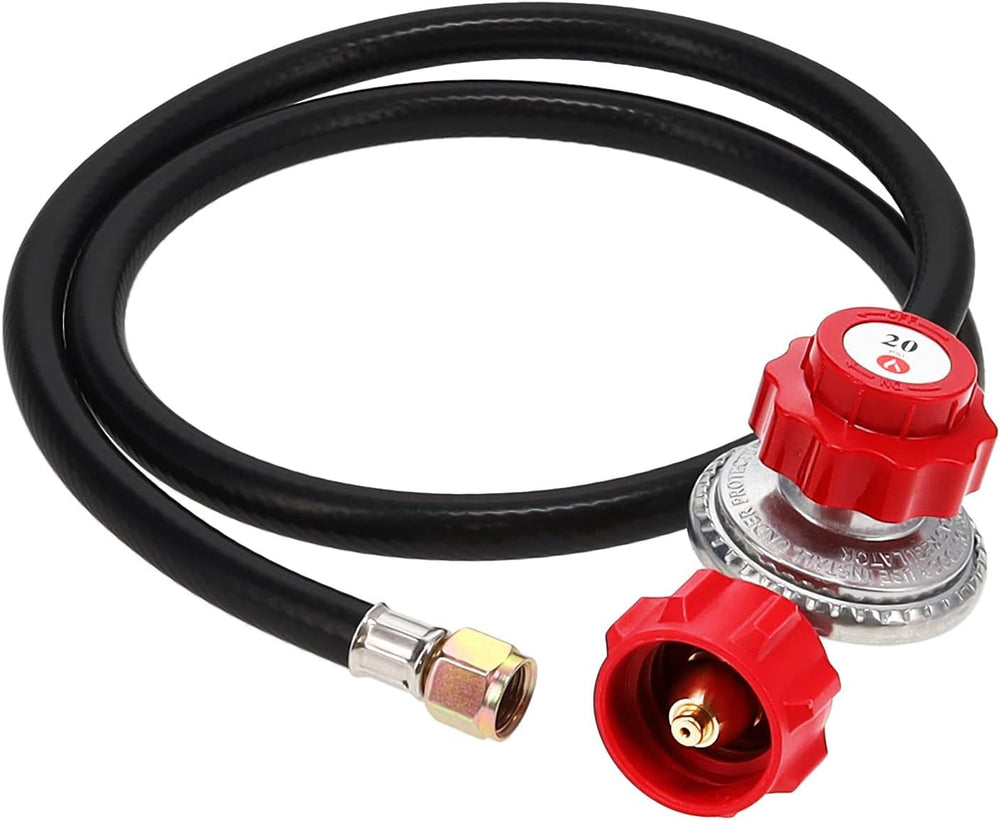 Gas One 2109-RED frente del regulador y manguera mostrando diseño durable